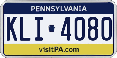 PA license plate KLI4080