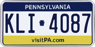 PA license plate KLI4087