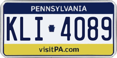 PA license plate KLI4089