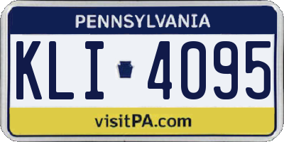 PA license plate KLI4095