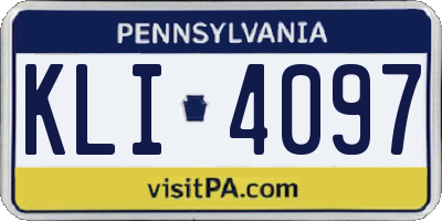 PA license plate KLI4097