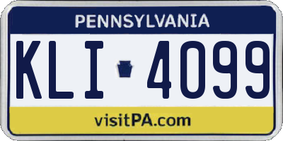PA license plate KLI4099