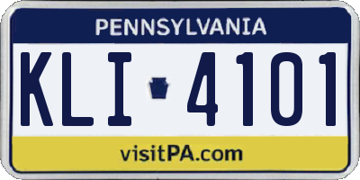 PA license plate KLI4101