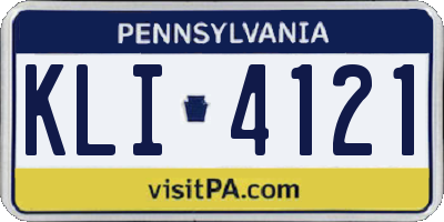 PA license plate KLI4121