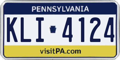 PA license plate KLI4124