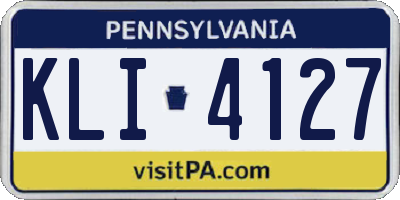 PA license plate KLI4127