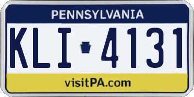 PA license plate KLI4131
