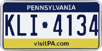 PA license plate KLI4134