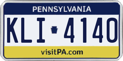 PA license plate KLI4140