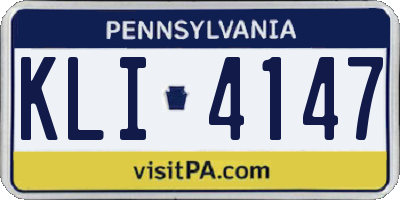 PA license plate KLI4147