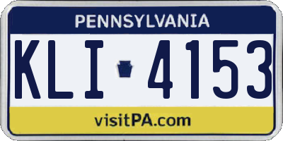 PA license plate KLI4153