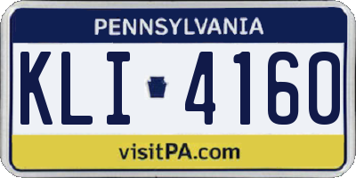 PA license plate KLI4160