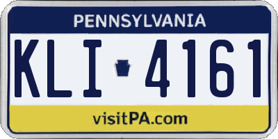 PA license plate KLI4161