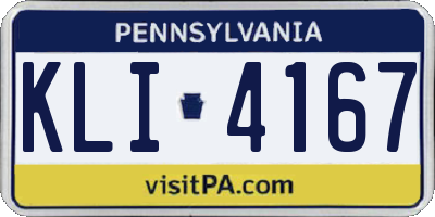 PA license plate KLI4167