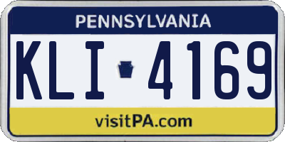 PA license plate KLI4169