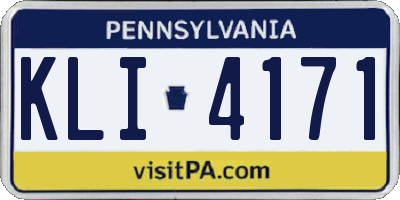 PA license plate KLI4171