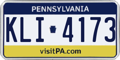 PA license plate KLI4173