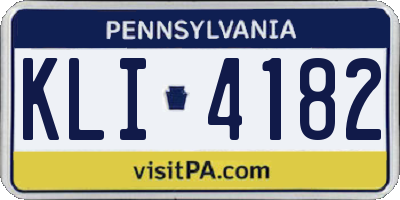 PA license plate KLI4182