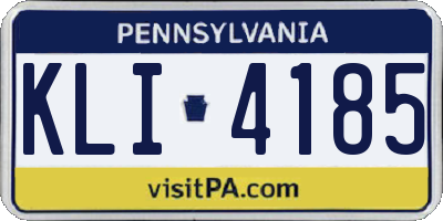 PA license plate KLI4185