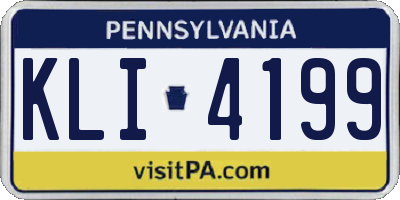 PA license plate KLI4199