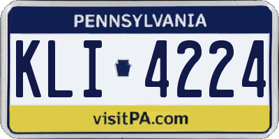 PA license plate KLI4224