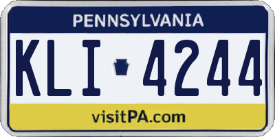 PA license plate KLI4244