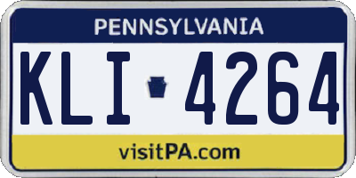 PA license plate KLI4264