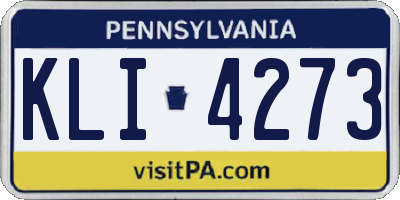 PA license plate KLI4273