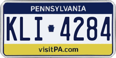 PA license plate KLI4284