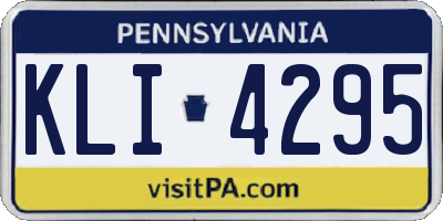 PA license plate KLI4295