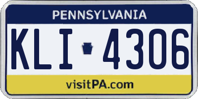 PA license plate KLI4306