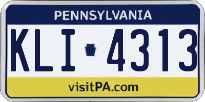 PA license plate KLI4313