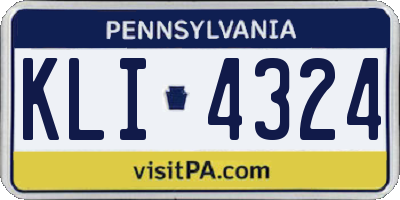 PA license plate KLI4324