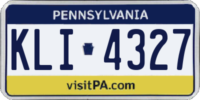 PA license plate KLI4327