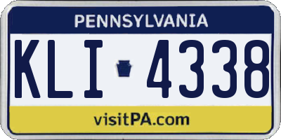 PA license plate KLI4338