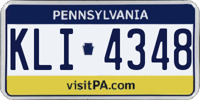 PA license plate KLI4348