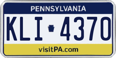 PA license plate KLI4370