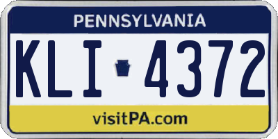 PA license plate KLI4372