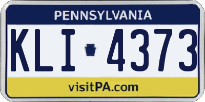 PA license plate KLI4373