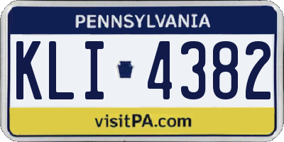 PA license plate KLI4382