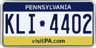 PA license plate KLI4402