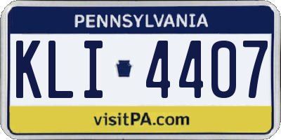 PA license plate KLI4407