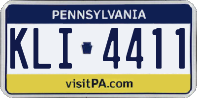 PA license plate KLI4411