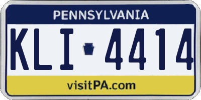 PA license plate KLI4414