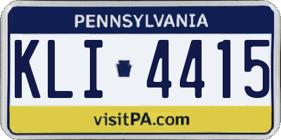 PA license plate KLI4415