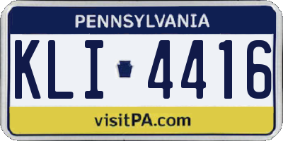 PA license plate KLI4416