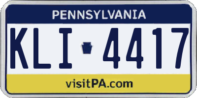 PA license plate KLI4417