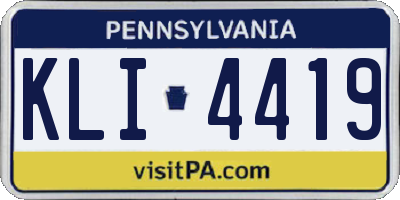 PA license plate KLI4419