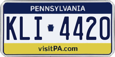 PA license plate KLI4420