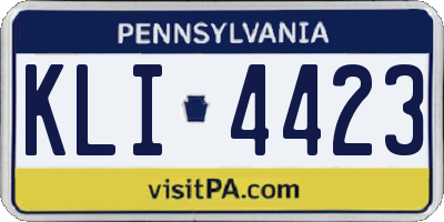 PA license plate KLI4423